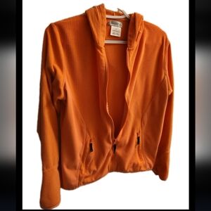 Danskin Women's Size LargeVibrant  Salmon Ribbed Soft Zip Up Hoodie